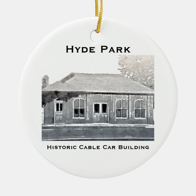 Hyde Park's Historic Cable Car Ornament (Front)