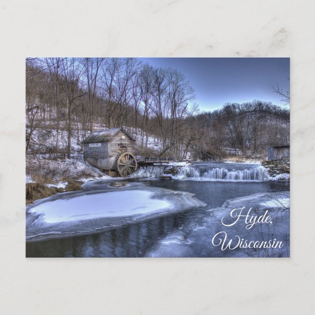 Hyde Wisconsin Mill Scenic View Postcard (Front)