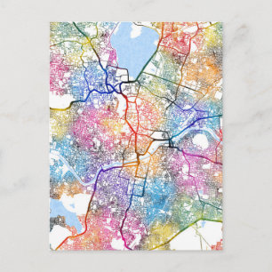 Hyderabad Telangana Map Postcard