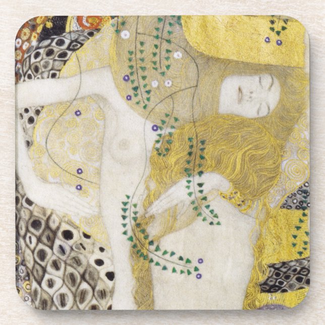 Hydra (aka Water Serpents I) by Gustav Klimt Coaster (Front)