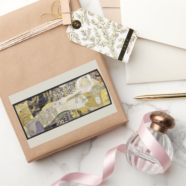 Hydra (aka Water Serpents I) by Gustav Klimt Rectangular Sticker (Gifting)