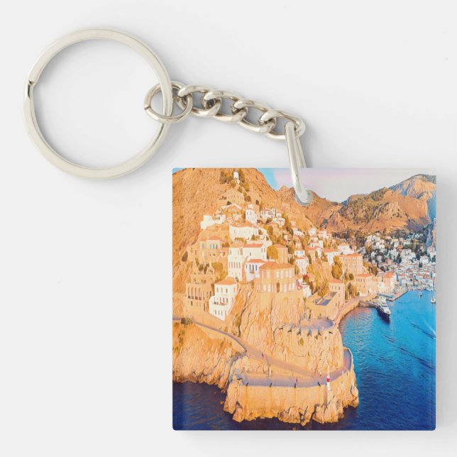 HYDRA - Castle of Kavos - harbour Key Ring (Front)