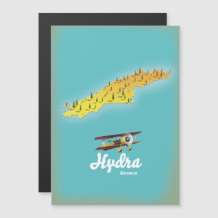 Hydra greece retro map