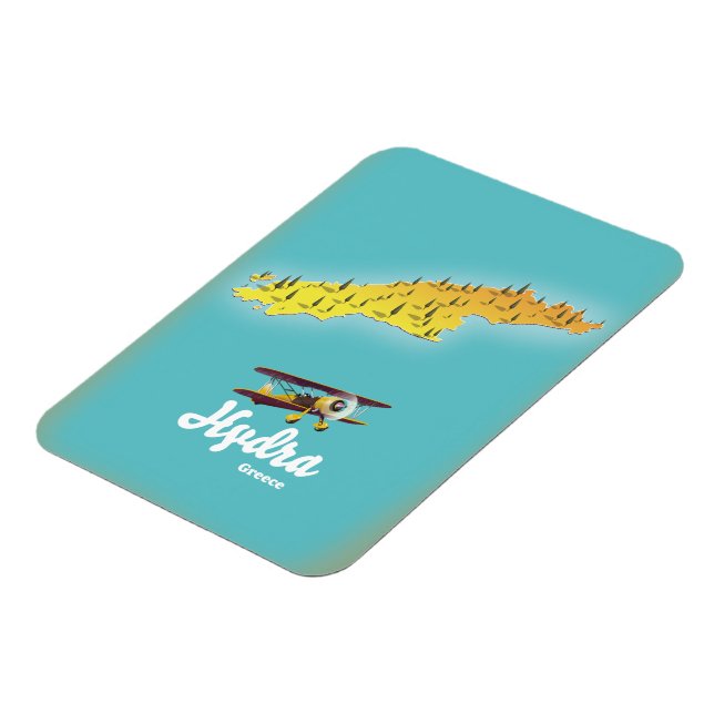 Hydra greece retro map magnet (Left Side)