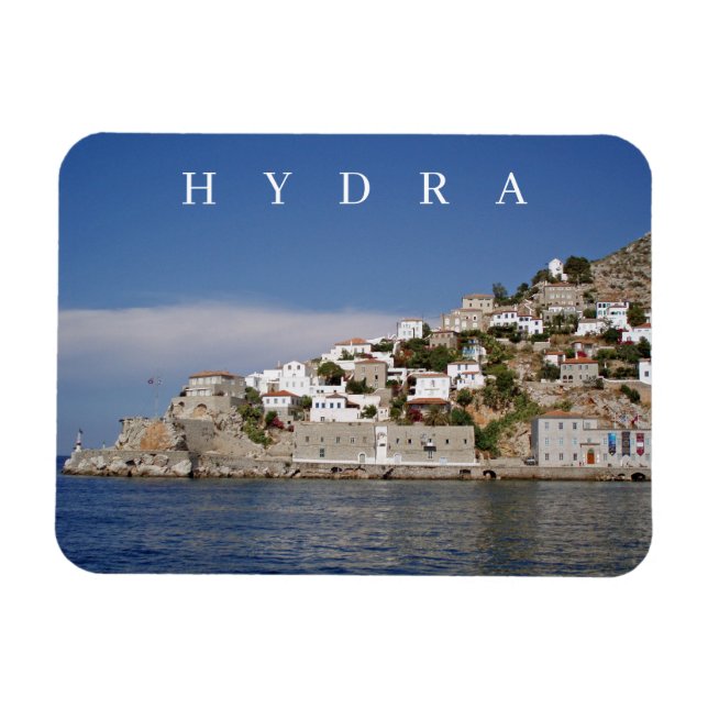 Hydra island view fridge magnet (Horizontal)