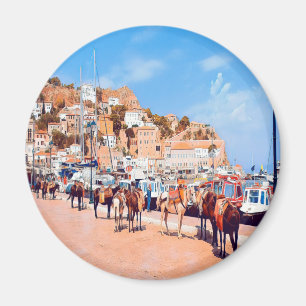 HYDRA - mules at the port Magnet