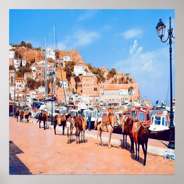 HYDRA - mules at the port Poster (Front)