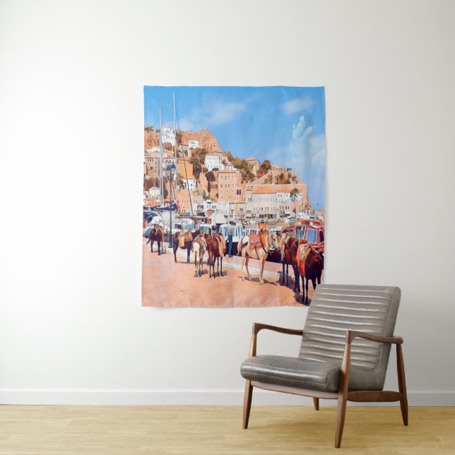 HYDRA - mules at the port Tapestry (In Situ)