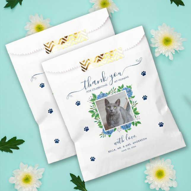 Hydrangea 1 Photo Custom Pet Cat Treat Wedding Favour Bag (Creator Uploaded)