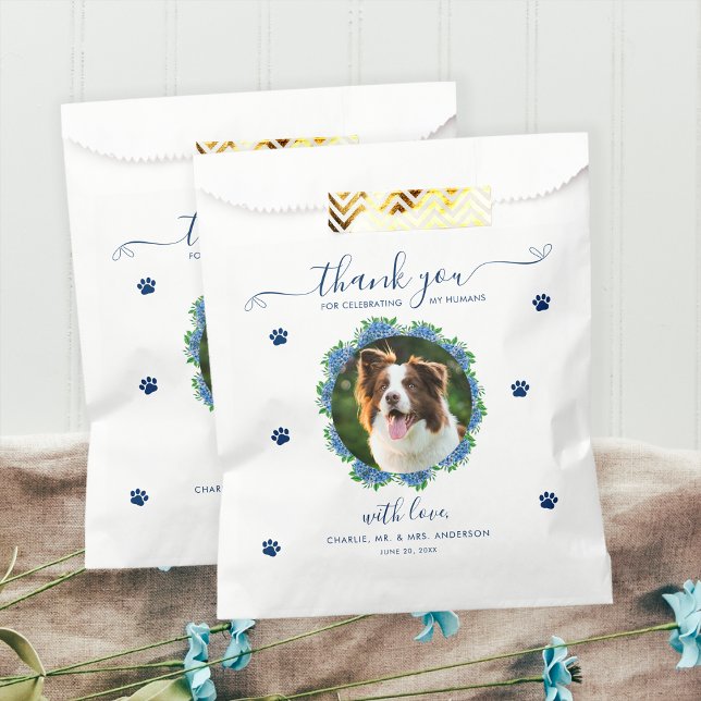 Hydrangea 1 Photo Custom Pet Wedding Dog Favour Bag (Creator Uploaded)