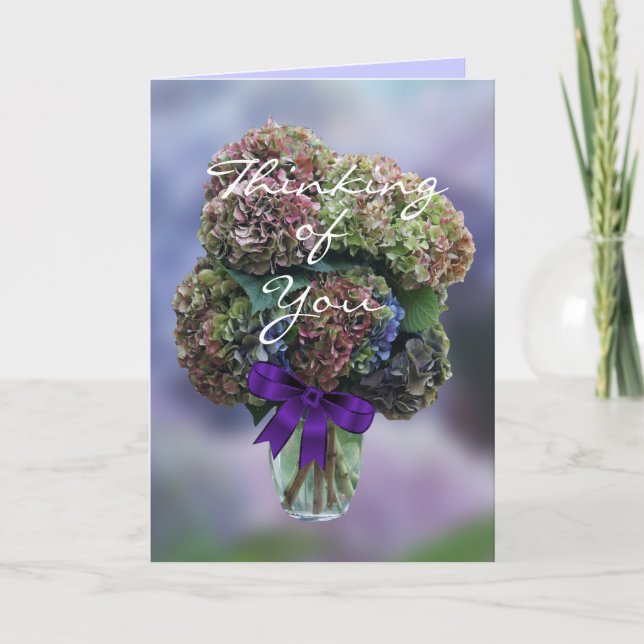 Hydrangea 2385 in Vase- customise any occasion Card (Front)