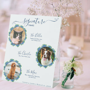 Hydrangea 3 Photo Signature Drink Sign Wedding Pet