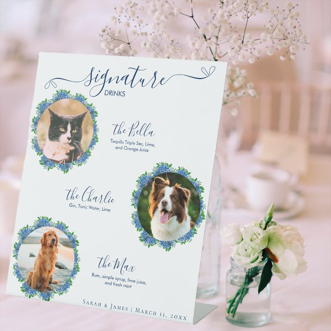 Hydrangea 3 Photo Signature Drink Sign Wedding Pet (Creator Uploaded)