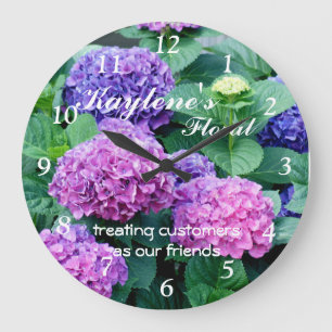 Hydrangea 4511 Clock- customise or personalise Large Clock