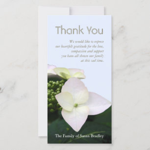 Hydrangea 9 Custom Sympathy Thank You Photo Card