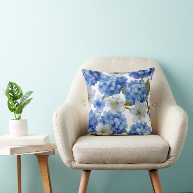 Hydrangea and Cherry Bloom Cushion (Chair)