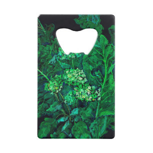 Hydrangea and Horseradish Floral Art Black & Green