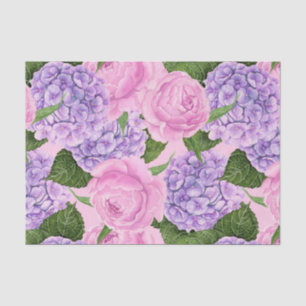 Hydrangea and peony pattern tissue paper