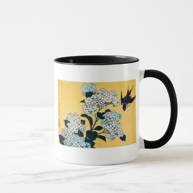 Hydrangea and Swallow, Hokusai, Ukiyo-e Mug (Right)