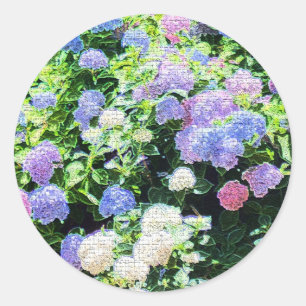 Hydrangea Art Classic Round Sticker