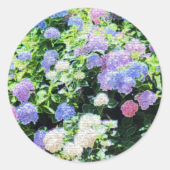 Hydrangea Art Classic Round Sticker (Front)