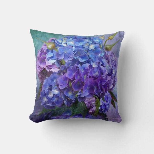Hydrangea Art Designer Pillow (Front)