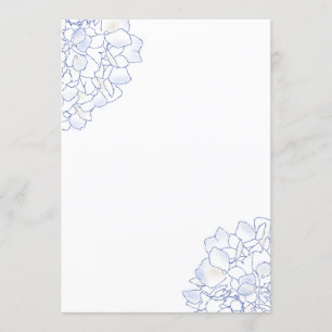 Hydrangea Art White Wedding Program Paper