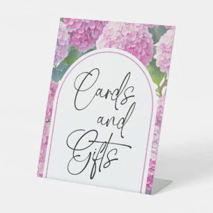 Hydrangea Baby Shower Card Gifts  Pedestal Sign