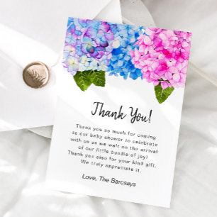 Hydrangea Baby Shower Thank You Card