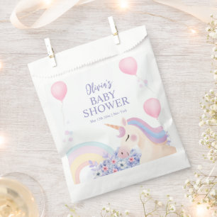 Hydrangea Balloon Rainbow Unicorn Baby Shower Favour Bag
