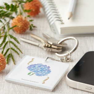 Hydrangea Bloom – Vintage Botanical Flower Key Ring