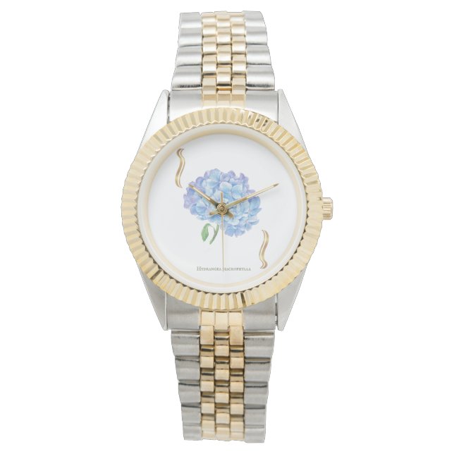 Hydrangea Bloom – Vintage Botanical Flower  Watch (Front)