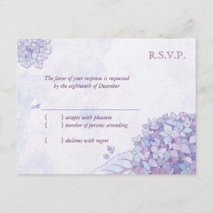 Hydrangea Blooms Wedding RSVP Invitation Postcard
