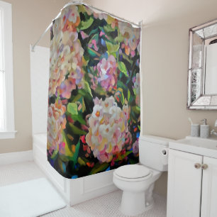Hydrangea Blossom Decorative Floral Art Pink  Shower Curtain