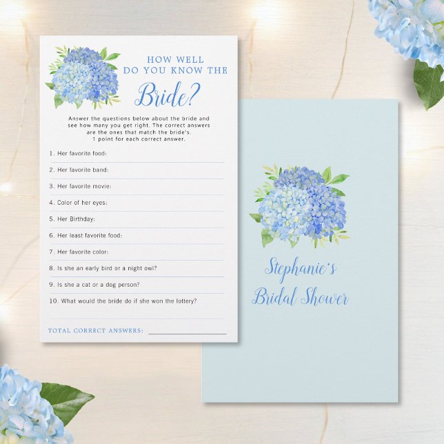 Hydrangea Blue Floral Bridal Shower Game (Creator Uploaded)