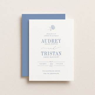 HYDRANGEA Blue Floral Wedding Invitation