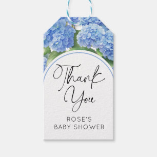 Hydrangea Blue Flowers It's a Boy Baby Shower Gift Tags