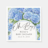 Hydrangea Blue Flowers Oh Boy Baby Shower
