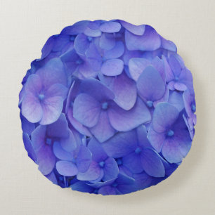 Hydrangea Blue Round Cushion