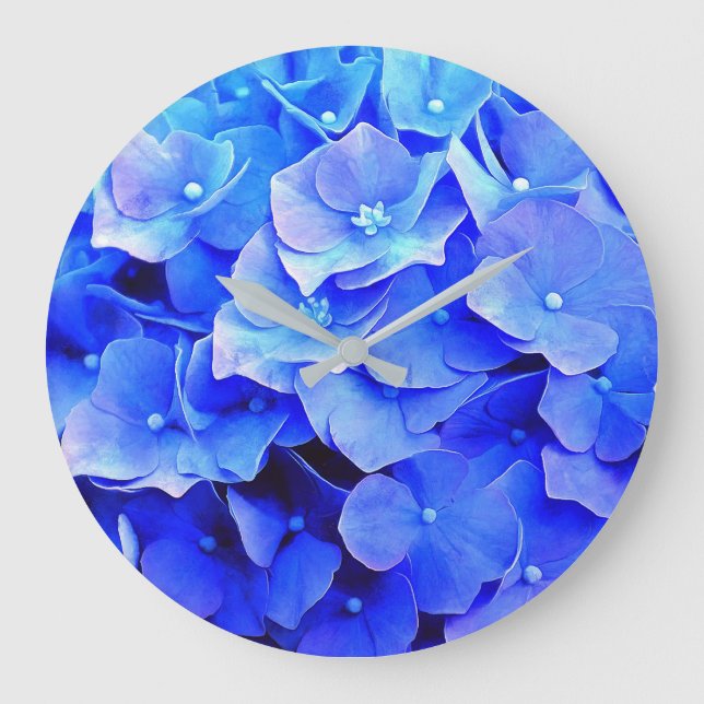 Hydrangea Blues Large Clock (Front)
