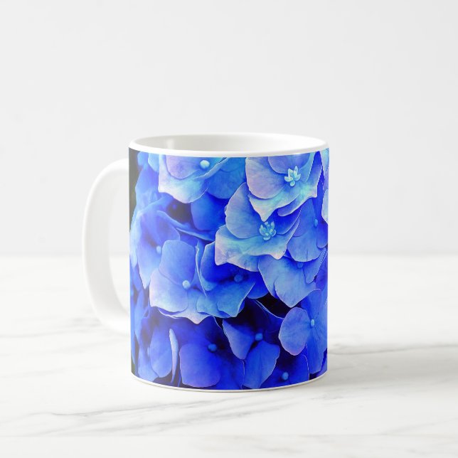 Hydrangea Blues Mug or Cup (Front Left)