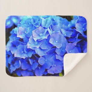 Hydrangea Blues Sherpa Blanket