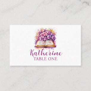 Hydrangea Book Theme  Place Cards