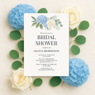 Hydrangea Botanical Eucalyptus Bridal Shower Invitation
