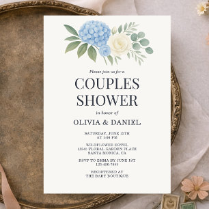 Hydrangea Botanical Eucalyptus Couples Shower Invitation