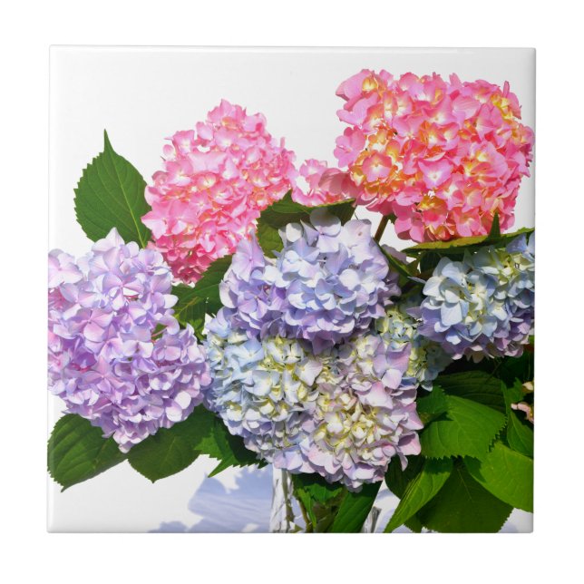 Hydrangea Bouquet Ceramic Tile (Front)