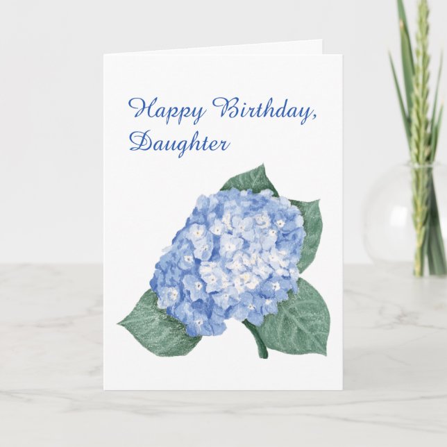 Hydrangea Bouquet Daughter Birthday Card (Front)