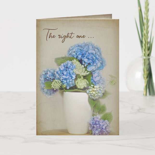 Hydrangea Bouquet In Vase Card (Front)