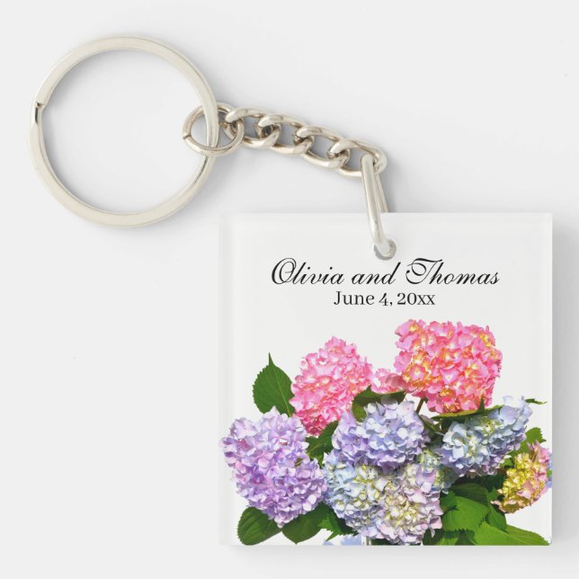 Hydrangea Bouquet Key Ring (Front)