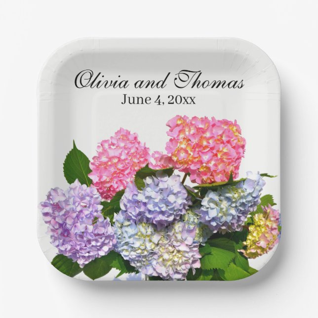 Hydrangea Bouquet Paper Plate (Front)